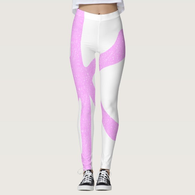 Trendig Japanska Rosa Sparkles Party Leggings (Framsida)