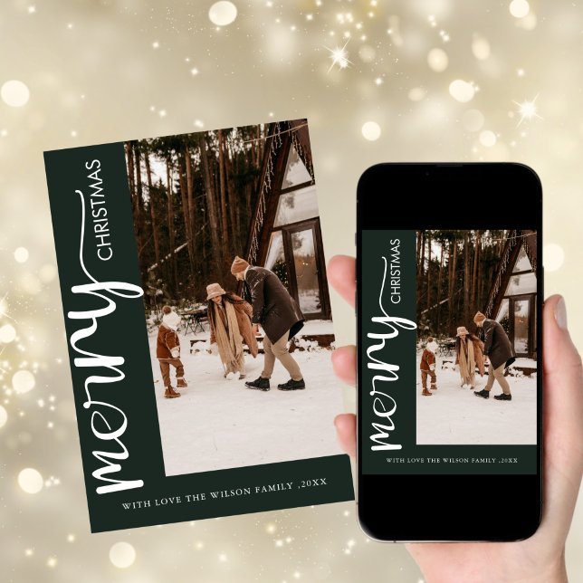 Trendig jul modern foto julkort inbjudningar (Skapare uppladdad)
