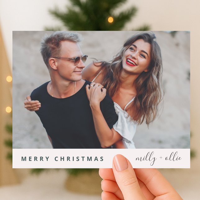 Trendig jul | Modern Snyggt - foto Helg Vykort (A contemporary Christmas photo postcard design perfect for sharing holiday joy in minimal style)