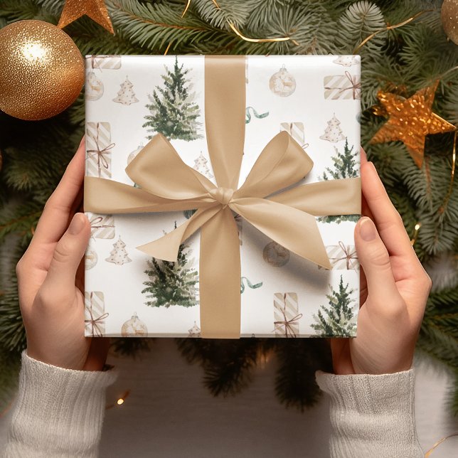Trendig jul Mönster | Vattenfärg Presentpapper (Skapare uppladdad)