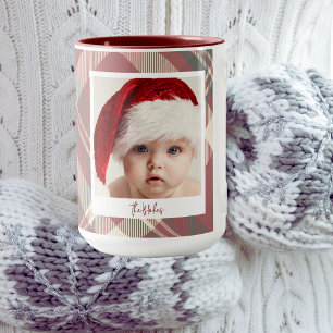 Trendig jul Mugg Anpassningsbar Dubbla Photo Red