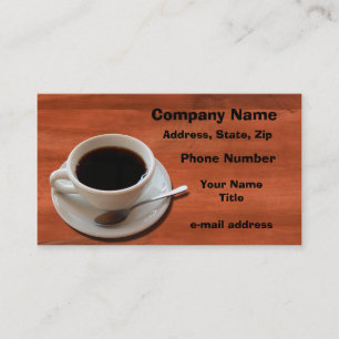 Trendig Kaffe Kopp Wood Background Visitkort