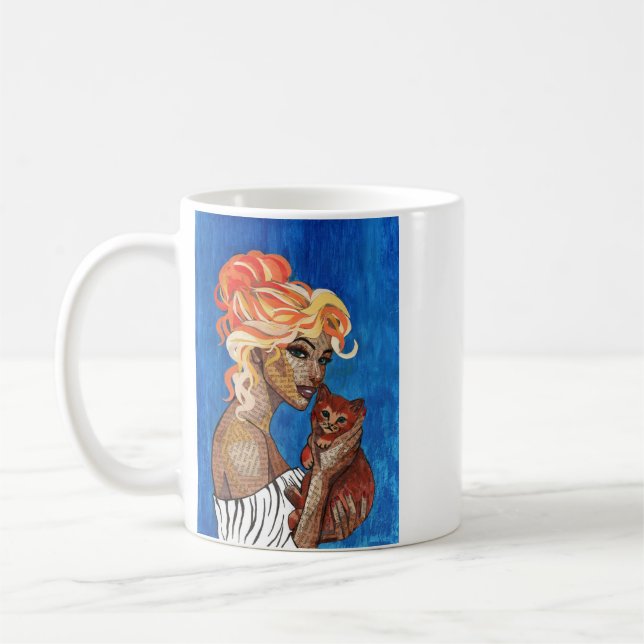 Trendig kaffekopp med textur i Pop Art-stil för ka (Vänster)