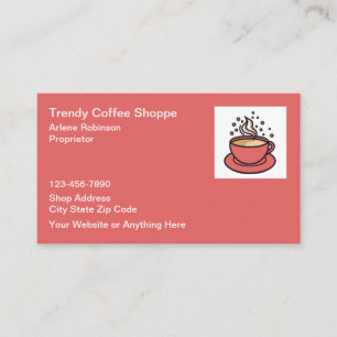 Trendig kaffeshop bistro café visitkort