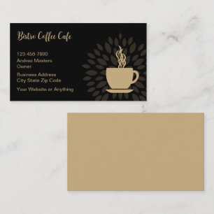 Trendig kaffeshop café visitkort