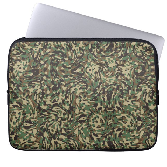 Trendig Kamouflage Grön  Laptop Fodral (Framsidan)