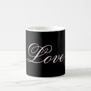 Trendig Kärlek Bröllop Calligraphy Script Black Kaffemugg