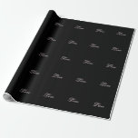 Trendig Kärlek Bröllop Calligraphy Script Black Presentpapper<br><div class="desc">Du kan enkelt byta typsnitt och färg. Du kan också lägga till logotypen och bakgrundsbilden som du vill.</div>