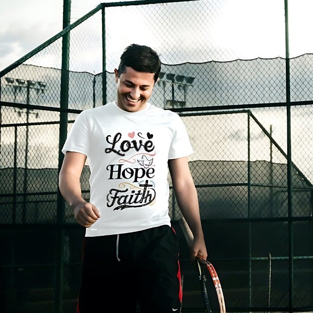 Trendig Kärlek Hope Faith T-shirt (Skapare uppladdad)