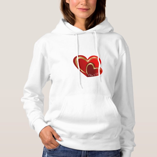 Trendig Kärlek Red Heart Personlig Girlkompis Gift T Shirt (Framsida)