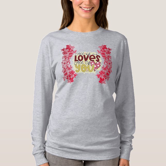 Trendig Kärlek You Valentines day Långärmad T Shirt (Framsida)