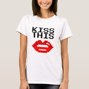 Trendig Kiss This Red Lips t-shirt för kvinnor