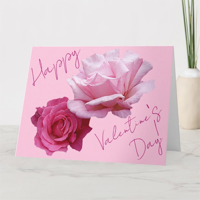 Trendig, klassisk boho blommande rosa ros Alla hjä Kort (Framsida)