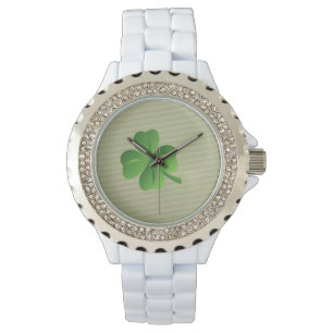 Trendig Klassisk Irländsk Lycklig Shamrock Armbandsur