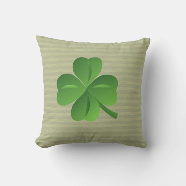 Trendig Klassisk Irländsk Lycklig Shamrock Kudde (Framsida)