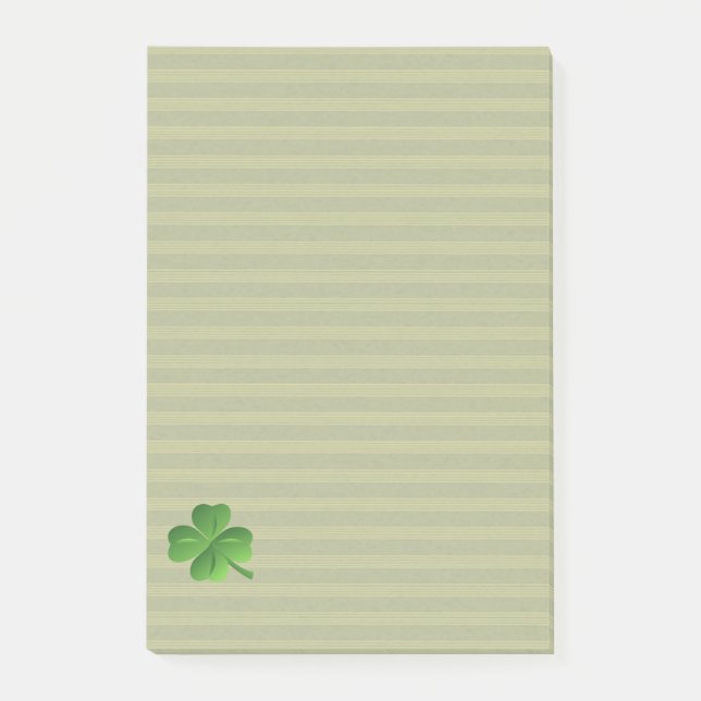 Trendig Klassisk Irländsk Lycklig Shamrock Post-it Block (Framsida)