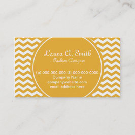 trendig,klassisk, ljust solig gult-chevron visitkort