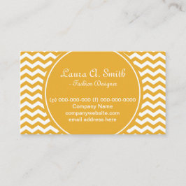 trendig,klassisk, ljust solig gult-chevron visitkort