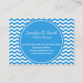 trendig,klassisk, ljusvit och blå chevron visitkort