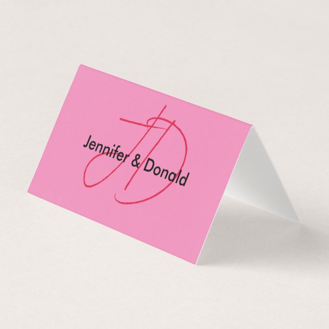 Trendig klassisk manusmonogram namn kort (Framsida)