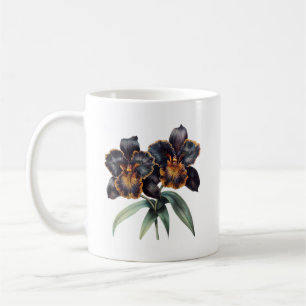 Trendig, klassiskt svart, orkidékaffe mugg