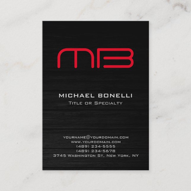 Trendig knubbig modernt affärskort för träbakgrund visitkort (Framsida)