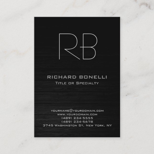 Trendig knubbig modernt affärskort för träbakgrund visitkort (Framsida)