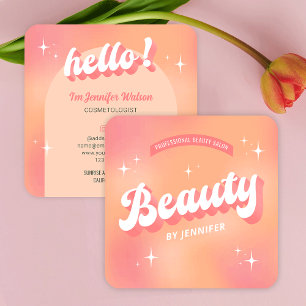 Trendig kometolog Lash Retro Girly Beauty Fyrkantigt Visitkort