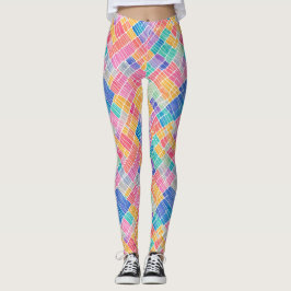 Trendig Konstnärlig Abstrakt Regnbåge Akvarellmöns Leggings