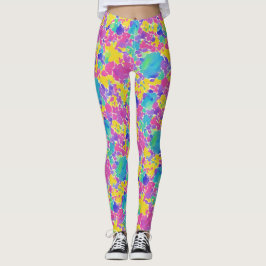 Trendig konstnärlig färgrik vattenfärgssprut-mönst leggings