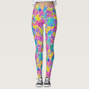 Trendig konstnärlig färgrik vattenfärgssprut-mönst leggings