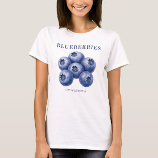 Trendig Kontors Casual: Blåbärstryckt T-shirt