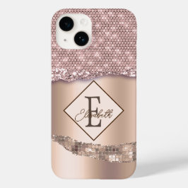 Trendig Koppar Diamanter Monogram