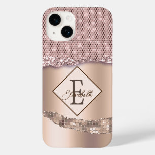 Trendig Koppar Diamanter Monogram