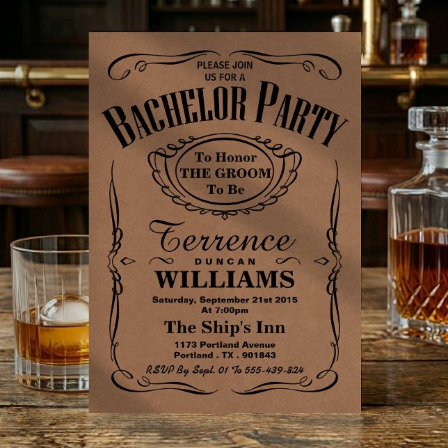 Trendig Kraft Typografi Sällskapsbrödernas Party Inbjudningar (Skapare uppladdad)