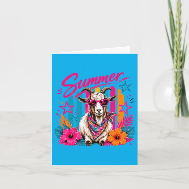 Trendig kuststil get sommarrandig retro grafisk kort (Framsida)