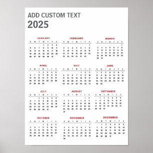 Trendig Lägg till din egen anpassade text 2025 Kal Poster