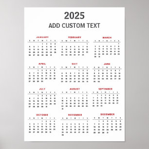 Trendig Lägg till din egen anpassade text 2025 Kal Poster