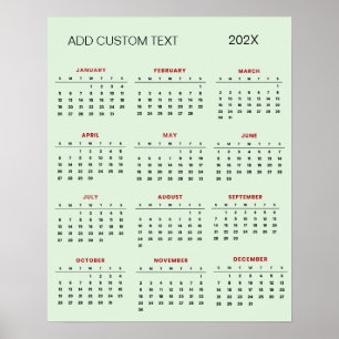 Trendig lägg till din egen anpassade text 2025 Kal Poster