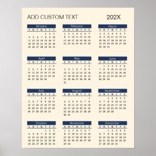 Trendig lägg till din egen anpassade text 2026 kal poster