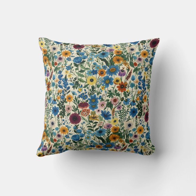 Trendig lantgårdsstil Stilig flickaktig blommig Gr Kudde (Baksida)