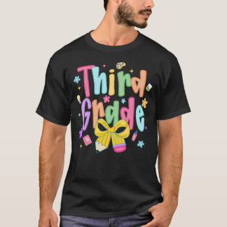 Trendig lärare i tredje klass 3:e klass tillbaka t shirt