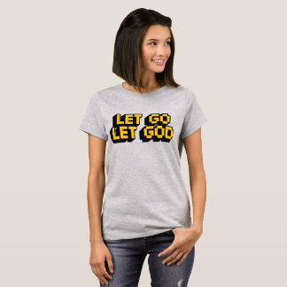 Trendig ”Låt gå, låt Gud” kristen typografi T Shirt