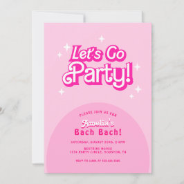 trendig Låt oss Go Party rosa bachelorette Party Inbjudningar