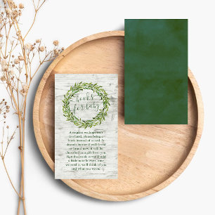 Trendig Laurel WandeGreenery Baby Shower Bok Tilläggskort