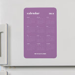 Trendig Lavender Fullt År 2024 Kalender Magnet<br><div class="desc">Enkel och djärv kalendermagnet för 2024. Den här utformningen har en modern uppsättning typsnitt, en fullt 12 månader 2024, mot en trendig lavender-bakgrund. Anpassa för att göra det till din egen eller någon speciell. TIP: Du kan ändra bakgrunden till färg genom att använda Zazzles egna Customization Verktyg för att anpassa...</div>