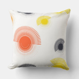 Trendig, lekande, livfull, coola, cirkelformad geo kudde