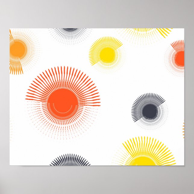 Trendig, lekande, livfull, coola, cirkelformad geo poster (Framsidan)