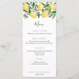 Trendig Lemons Lavender Möhippa Luncheon Meny