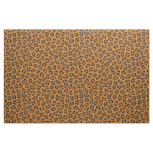 Trendig Leopard Animal Print Black Orange Tyg